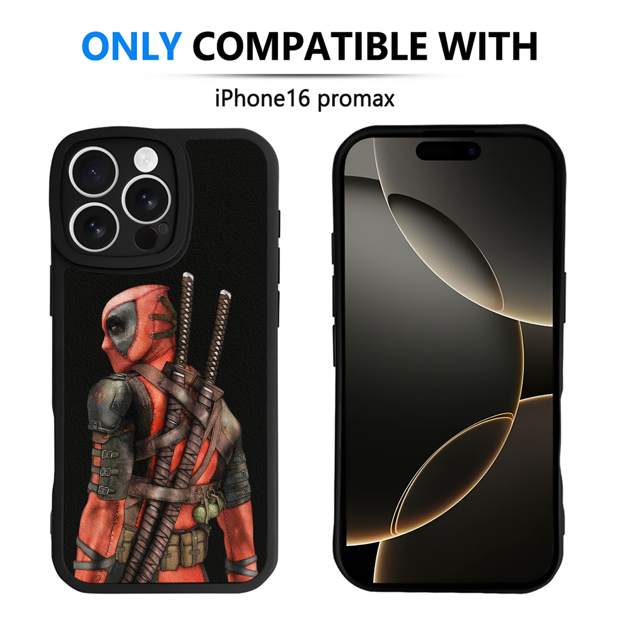 （画像用） Deadpool デッドプール 【iPhone 16シリーズ対応】シリコンスマホケース（レザー調） 材質：シリコン